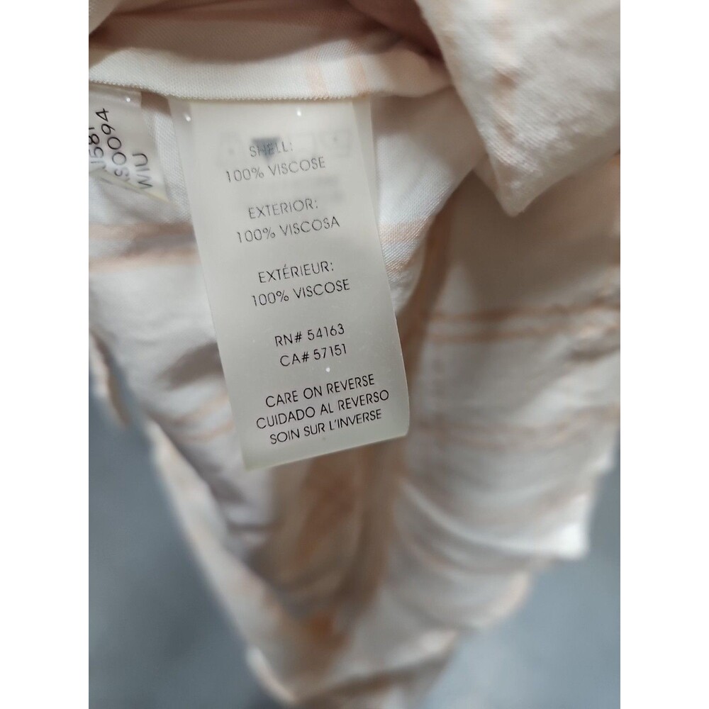 Calvin Klein Long Sleeve Roll Tab Peach & White Plaid Button Down Shirt - Sz S - Picture 9 of 9